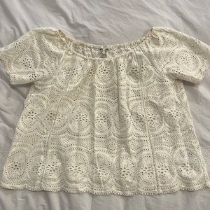 Joie size M white eyelet off the shoulder shirt